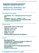 Development Verification and Validation of GLOC Model Data Management Plan