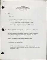 Secretary of Transportation Federico Pena Speeches February 1993