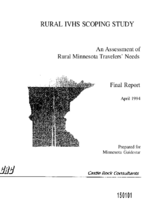 Rural IVHS Scoping Study An Assessment Of Rural Minnesota Travelers Needs