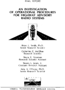 An Investigation of Operational Procedures for Highway Advisory Radio Systems Final Report