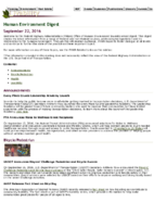 Human Environment Digest September 22 2016
