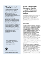 Cyclic Fatigue Index Parameter S for Asphalt Performance Engineered Mixture Design