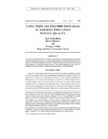 Using TQM and ISO 9000 Principles in Assuring Education Service Quality