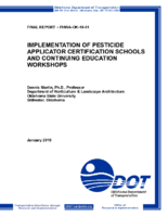 Implementation of Pesticide Applicator Certification Schools and Continuing Education Workshops