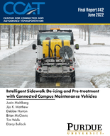 Intelligent Sidewalk DeIcing and PreTreatment with Connected Campus Maintenance Vehicles