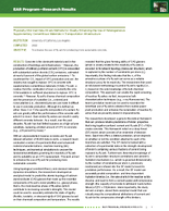 EAR Program  Research Results Physically Informed DataDriven Methods for Greatly Enhancing the Use of Heterogeneous Supplementary Cementitious Materials in Transportation Infrastructure