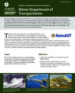 FHWA Climate Resilience Pilot Program Maine Department of Transportation
