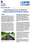 Performance of No 20 Frogs of Various Designs in Revenue Service