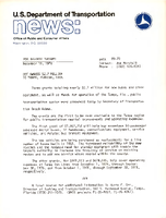 US Department of Transportation News Office of Consumer and Public Affairs UMTA 8978 DOT Awards 27 Million to Tampa Florida Area
