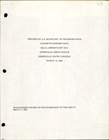 Remarks by US Secretary of Transportation Elizabeth Hanford Dole at the Equal Opportunity Day Greenville Urban League