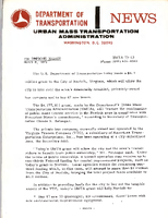 Department of Transportation News Urban Mass Transportation Administration UMTA 7313