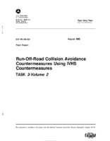 RunOffRoad Collision Avoidance Countermeasures Using IVHS Countermeasures Task 3 Volume 2 Final Report