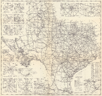 Texas Highway Department Official Map September 1 1945