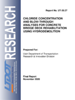 Chloride Concentration and Blowthrough Analyses for Concrete Bridge Deck Rehabilitation Using Hydrodemolition