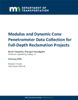 Modulus and Dynamic Cone Penetrometer Data Collection for FullDepth Reclamation Projects