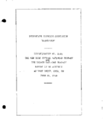 Interstate Commerce Commision Report of the Accident  Investigation Occuring on the NEW YORK CENTRAL RAILROAD COMPANY AND WABASH RAILROAD WEST UNITY OH