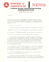 Remarks by Frank C Herringer Administrator Urban Mass Transportation Administration at the American Transit Associations News Conference