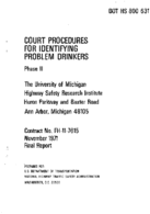 Court Procedures for Identifying Problem Drinkers Phase II