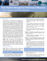 Road Weather Management Performance Measures A Way to Measure and Monitor Achievement