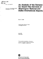 Analysis of the Demand for Airport Bus Services at Washington National and Dulles International Airports