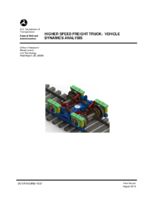 Higher speed freight truck  vehicle dynamics analysis