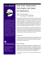 Rural Public Transportation Technologies User Needs and Applications