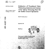 Evaluation of Functional Color Vision Requirements and Current Color Vision Screening Tests for Air Traffic Control Specialists