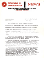 Department of Transportation News Urban Mass Transportation Administration UMTA 7702