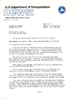 US Department of Transportation News Office of Public and Consumer Affairs UMTA 7875 Metro Seattle Awarded 158 Million DOT Grants