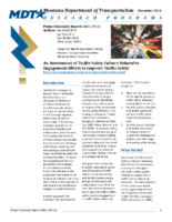 An Assessment of Traffic Safety Culture Related to Engagement in Efforts to Improve Traffic Safety Summary Report