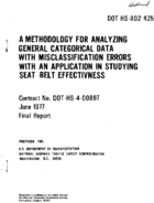A Methodology for Analyzing General Categorical Data with Misclassification Errors with an Application in Studying Seat Belt Effectiveness