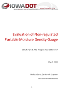 Evaluation of NonRegulated Portable Moisture Density Gauge