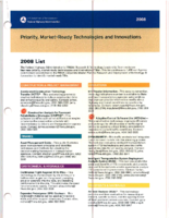 Priority MarketReady Technologies and Innovations 2008 List