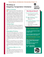 Workshop on Integrating Transportation Information