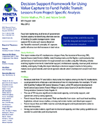 A decisionsupport framework for using value capture to fund public transit  lessons from projectspecific analyses research brief