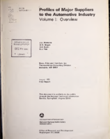 Profiles of Major Suppliers to the Automotive Industry Vol 1 Overview