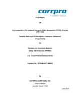 Improvements to the External Corrosion Direct Assessment ECDA Process WP  360 Severity Ranking of ECDA Indirect Inspection Indications Project 242 for Pipeline and Hazardous Materials Safety AdministrationPHMSA