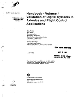 Handbook  Volume I Validation of Digital Systems in Avionics and Flight Control Applications