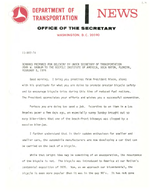 Speeches by Under Secretary of Transportation John W Barnum February 1974