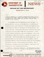 Excerpts of Remarks by US Secretary of Transportation John A Volpe at a Luncheon for Baltimores Regional Rapid Transit System