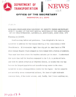 Speeches by Deputy Under Secretary of Transportation John P Olsson 1970