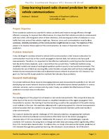 DeepLearningBased Radio Channel Prediction for VehicletoVehicle Communications Project Summary