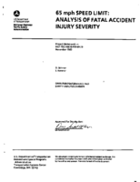 65 mph speed limit  analysis of fatal accident injury severity