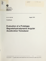 Evaluation of a prototype magnetohydrodynamic angular acceleration transducer