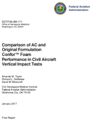 Comparison of AC and Original Formulation Confor Foam Performance in Civil Aircraft Vertical Impact Tests