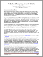 Air Quality and Transportation Conformity Highlights March 2011