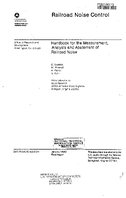 Handbook for the Measurement Analysis and Abatement of Railroad Noise