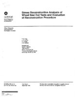 Stress Reconstruction Analysis of Wheel Saw Cut Tests and Evaluation of Reconstruction Procedure