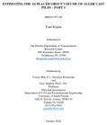 Estimating the AsPlaced Grout Volume of Auger Cast Piles  Part 1