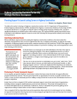 Highway Construction Workforce Partnership Strategic Workforce Development Providing Support to Launch Lasting Careers in Highway Construction